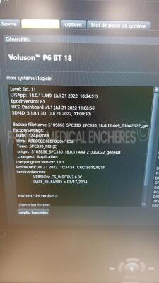 GE Ultrasound Voluson P6 BT18 - YOM 08/2018 - S/W 18.0.11.449 - in excellent condition - tested and controlled by GE Healthcare - Ready for clinical use - Options - Color / IOTA LR2 / IOTA Simple Rules / DICOM / IEC62359 Ed.2 / BT Activation - w/ Sony Dig - 5