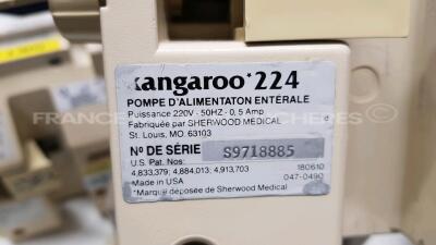 Lot of 13 x Kangaroo Feeding Pumps 224 and 2 x Colin Blood Pressure Monitors BP-8800 and 1 x Kangaroo Feeding Pump 324 and 1 x Fresenius Volumetric Pump Optima MS - S/W 02.1a - no power cables (All power up) - 19