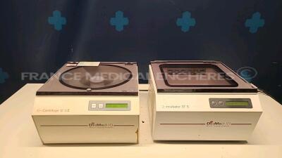 Lot of 1 x Diamed Incubator 37 S1 and 1 x Diamed Centrifuge 12 SII (Both power up)