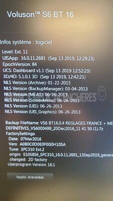 GE Ultrasound Voluson S6 BT16 - YOM 010/2018 - S/W 16.0.11.2691- in excellent condition - tested and controlled by GE Healthcare - Ready for clinical use - Options - XTD- IOTA LR2 / IEC62359 Ed.2 / BT Activation - w/ C1-5-RS YOM 09/2020 Sony Digital Graph - 6