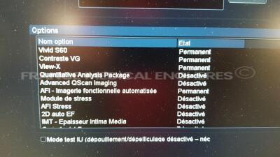 GE Ultrasound Vivid S60 v202CH - YOM 2018 - S/W 20.21.4 - in excellent condition - tested and controlled by GE Healthcare – ready for clinical use - Options - Vivid S60 - Contraste VG - View X - AFI - Tissue Tracking w/ NEW GE Probe 3Sc-RS and ECG Leads - 6