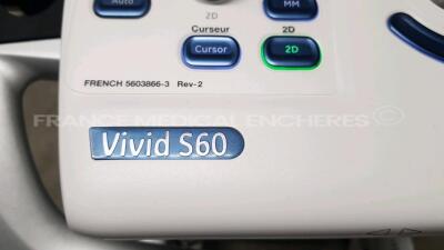 GE Ultrasound Vivid S60 v202CH - YOM 2018 - S/W 20.21.4 - in excellent condition - tested and controlled by GE Healthcare – ready for clinical use - Options - Vivid S60 - Contraste VG - View X - AFI - Tissue Tracking w/ NEW GE Probe 3Sc-RS and ECG Leads - 12