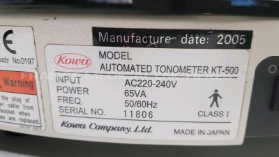 Luneau Tonometer Kowa KT-500 - YOM 2005 - untested due to missing power supply - 9