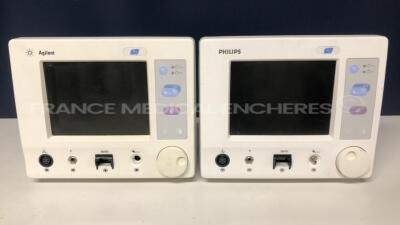 Lot of 2 x Philips Patient Monitors A3 - YOM 2001 and 2002 - no power cables ( Both no power) and 1 x Welch Allyn Electronic Tensometer Spot Pani not tested