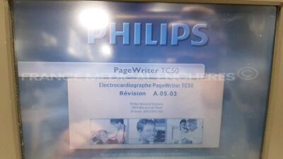 Philips ECG PageWriter TC50 - S/W A.05.03 - w/ ECG leads (Powers up) - 3