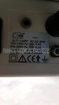 CSO Slit Lamp SL980 - TYPE 3X - w/ CSO Electric Table (Powers up) - 13