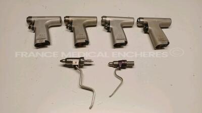 Lot of 4 x DeSoutter Orthopedic Motors MDX-600/610 and 1 x Stryker Pin Collet 2.0 6203-126 and 1 x DE Soutter Pin Driver PZ-400 - Untested *0615/01107/00618/01136/0831002043*