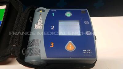 Lot of 3 x Philips Defibrillators Heart Start FR2+ (All power up) *1011890831/1011890699/0911891048* - 3