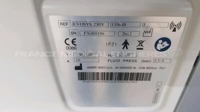 Lot of 4 x Hospal Dialysis Evosys - YOM 2012 - S/W 8.60.01/8.21.00 - Count 31586/16503/30644/31509 (All power up) *FX009196/FX006300/FX009443/FX009199* - 14