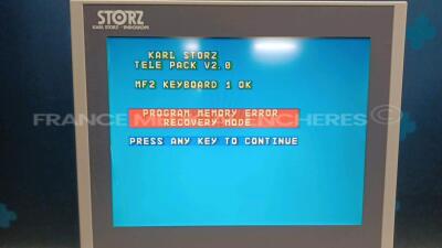 Storz Control Unit tele pack pal 200430 20 - S/W V2.0 - Program memory error detected - Broken screen to be repaired (Powers up) *HB3476-B* - 5