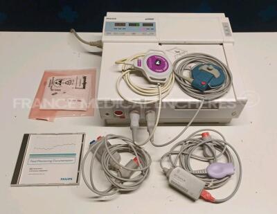 Philips ECG Series 50A - w/ 1 x Philips Transducer M1356A and 1 x Coreray Tocolytic Pressure Probe M1355A and 1 x Philips Module M1364A and 1 x Agilent Module M1365A (Powers up) *DE706I8343/T201217004/DE84300643/DE91236118*