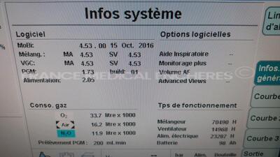 Drager Ventilator Primus - S/W 4.53 - Count 70490h (Powers up) *0057* - 6