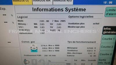 Drager Ventilator Primus - S/W 2.03 - Count 52550h (Powers up) *0077* - 6