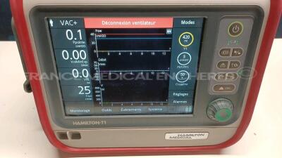 Hamilton Medical Ventilator T1 - YOM 2020 - S/W 3.0.2 - Count 982 hours (Powers up) *16747* - 4