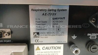 Anzai Respiratory Gating System AZ-733V - w/ 1 x Sensor Port and 1 x Wave Deck and 1 x Phantom Server UPM - YOM 2005 (Powers up) *3232200002790* - 13