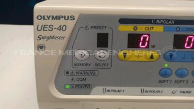 Olympus Electrosurgical Unit UES-40 SurgMaster w/ Olympus Footswitch MAJ-1258 (Powers up) *7249203* - 4