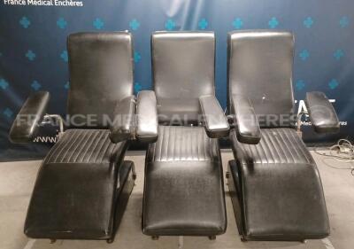 Lot of 3 x Unknown made medical examination chairs (No power)