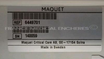 Maquet Ventilator Servo i - S/W 5.0 - Count 100939h (Powers up) *140059* - 7