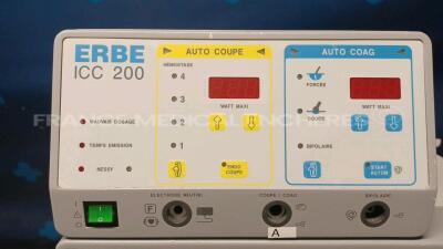 Erbe Electrosurgical Unit APC 300 and ICC 200 - S/W V2.20 w/ Footswitch on stand (Powers up) *D1256/B3335/C2176* - 3