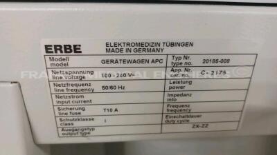 Erbe Electrosurgical Unit APC 300 and ICC 200 - S/W V2.20 w/ Footswitch on stand (Powers up) *D1256/B3335/C2176* - 8