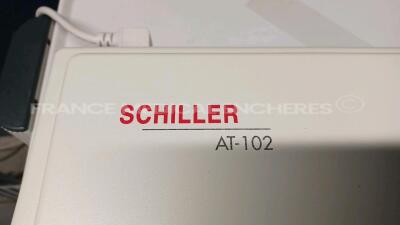 Lot of 2x Schiller ECG AT-1 w/ ECG Sensors and 1x Schiller ECG AT-102 w/ ECG Sensors (All power up) - 3