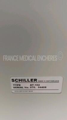Lot of 2x Schiller ECG AT-1 w/ ECG Sensors and 1x Schiller ECG AT-102 w/ ECG Sensors (All power up) - 6