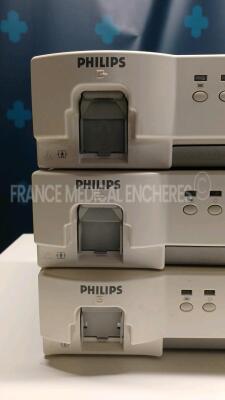 Lot of 3 x Philips Gas Modules IntelliVue G5 - M1019A - YOM 2009 (All power up) *ASAK-0230/ASAN-0063/ASAA-0123* - 2