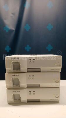 Lot of 3 x Philips Gas Modules IntelliVue G5 - M1019A - YOM 2010/2011 (All power up) *ASCN-0026/ASBA-0153/ASCN-0024*