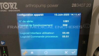 Storz Tower COR UG-series Including 1x Storz LCD Monitor EJ-MLA26EK1 A - YOM 2016 and 1x Storz Image Management System AIDA WD250 and 1x Storz Arthropump power 2834707 20 - S/W 3.43 and 1x Storz Arthroscopy Console unidrive S III ARTHRO 28723020 - S/W 1. - 9