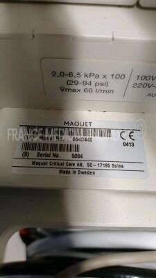 Maquet Ventilator Servo S - S/W V5.0 - Count 66856h (Powers up) *5084* - 4