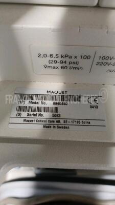 Maquet Ventilator Servo S - S/W V5.0 - Count 48502h (Powers up) *5083* - 4