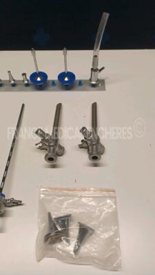 Lot of 1 x Olympus Cystoscope A2210 and 1 x Olympus Cysto Sheath A2213 and 2 x Storz Laparoscopic Cannula 30123NL and 1 x Circon ACMI Working Element GEIWE and 2 x Aesculap EJ469 - Untested - 4
