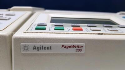 Lot of 2 x Agilent ECGs PageWriter 200 - S/W A.07.07 - French Language - 1 x Missing Battery and 1 x Agilent ECG Series 501X (All power up) *US00500268/CND4749702/3651G03704* - 9