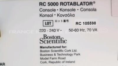 Boston Scientific Rotational Angioplasty System Rotablator RC 5000 - w/ Single Footswitch (Powers up) *RC105598* - 5