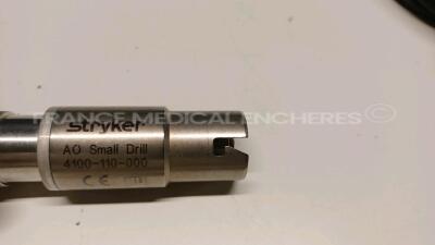 Stryker Orthopedic Motor Core Universal Driver 5400-099-000 - w/ 1 x Stryker Pin Collet 4100-125-000 and 1 x Stryker Wire Collet 4100-062-000 and 1 x Stryker Drill 4100-131-000 and 1 x Stryker AO Small Drill 4100-110-000 - Untested *0530600983/141410723/ - 9