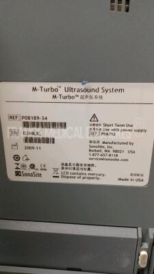 SonoSite Ultrasound M-Turbo - YOM 2009 w/ SonoSite Probe 13-6 - YOM 2009 and SonoSite Probe 5-1 - YOM 2009 and Sony Video Graphic Printer UP-897MD (Powers up) *03HKJC/039115/03H2ZZ/03GQP2* - 16