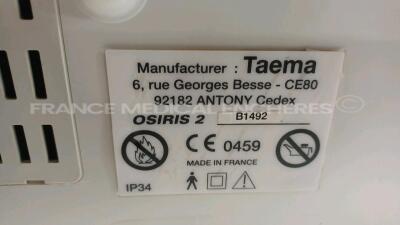 Lot of 2 x Taema Ventilators Osiris 2 - S/W V1.020/V1.012 - w/ power supplies and transport bags (Powers up) *B1492/E1844* - 5
