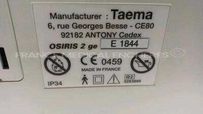 Lot of 2 x Taema Ventilators Osiris 2 - S/W V1.020/V1.012 - w/ power supplies and transport bags (Powers up) *B1492/E1844* - 6