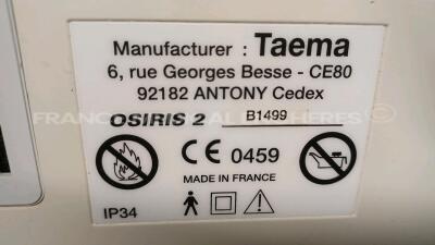 Lot of 2 x Taema Ventilators Osiris 2 - S/W V1.020 - w/ power supplies and transport bags (Powers up) *B1503/B1499* - 5