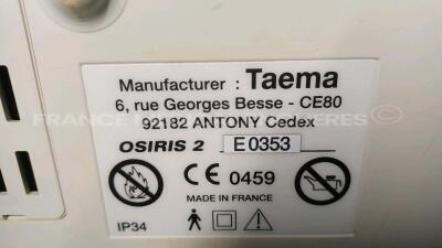Lot of 2 x Taema Ventilators Osiris 2 - S/W V1.020/V1.021 - w/ power supplies and transport bags (Powers up) *E0683/E0353* - 6