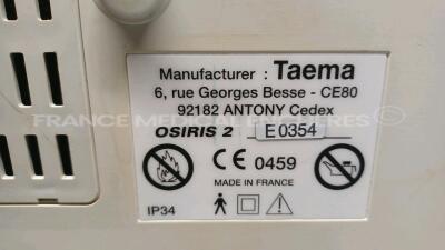 Lot of 2 x Taema Ventilators Osiris 2 - S/W V1.020 - w/ power supplies and transport bags (Powers up) *E0354/E0356* - 4
