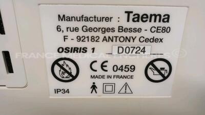 Lot of 2 x Taema Ventilators Osiris 1 - S/W V1.020 - w/ power supplies and transport bags (Powers up) *D0724/D0493* - 4
