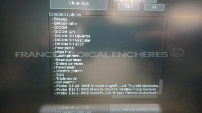 Supersonic Imagine Ultrasound Mach 30 - YOM 07/2021 - S/W 3.0.0+SP2 - Options - Biopsy/BMode ratio/DICOM/DICOM Q/R/ DICOM SR OB-GYN/DICOM SR vascular/ DICOM SR 1500/ Foot pedal/High PRF/Laser Printer/Neonatal head/Online Services/Panaromic/Thermal printer - 8