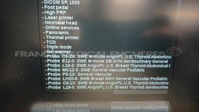 Supersonic Imagine Ultrasound Mach 30 - YOM 07/2021 - S/W 3.0.0+SP2 - Options - Biopsy/BMode ratio/DICOM/DICOM Q/R/ DICOM SR OB-GYN/DICOM SR vascular/ DICOM SR 1500/ Foot pedal/High PRF/Laser Printer/Neonatal head/Online Services/Panaromic/Thermal printer - 9