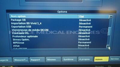 GE Ultrasound Vivid S6 - YOM 12/2014 - S/W 8.0.2 - in excellent condition - tested and controlled by GE Healthcare - Ready for clinical use - Options -ATO/ASO/TM Anatomique/Tissue Velocity Imaging & Tissue Tracking/M4S-RS/LOGIQView/Convexe Virtuel/Q analy - 7