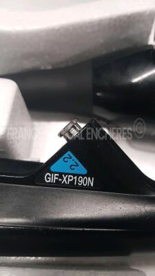 Olympus Gastroscope Evis Exera 3 GIF-XP190N - Engineer's report : Optical system no fault found ,Angulation no fault found , Insertion tube used and pinched , Light transmission no fault found , Channels leak in the operative channel , Leak no leak - 3