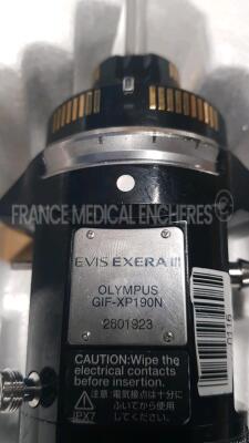 Olympus Gastroscope Evis Exera 3 GIF-XP190N - Engineer's report : Optical system no fault found ,Angulation no fault found , Insertion tube used and pinched , Light transmission no fault found , Channels leak in the operative channel , Leak no leak - 6