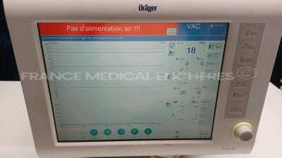 Drager Ventilator Evita XL - YOM 2003 - S/W 07.02 - Count 110471 hours (Powers up) *ARTF-0308* - 4