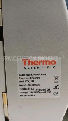 Lot of 7 x Thermo Scientific Printers Slide Mate B81300006 - S/W V.3.2.02/V.3.2.11- w/ 5 x Power Supplies (All power up) *410984-25/411158-25/410949-25/411154-25/410956-25/410857/410990-25* - 10