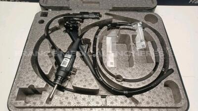 Fujinon Colonoscope EC-590WM4 Engineer's report : Optical system no fault found ,Angulation no fault found , Insertion tube no fault found , Light transmission no fault found , Channels no fault found, Leak no leak